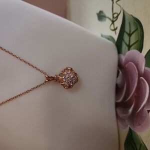 JTV Moissanite Fire 14K Yellow Gold Sterling Silver Pendant